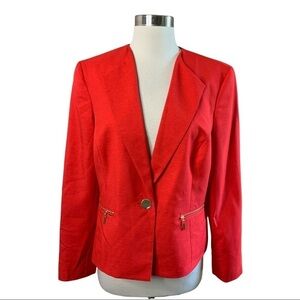 Le Suit NWT Red One Button Front Blazer Size 10